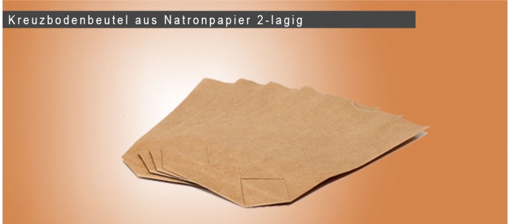 Cross bottom bags made of natron paper 2-layer