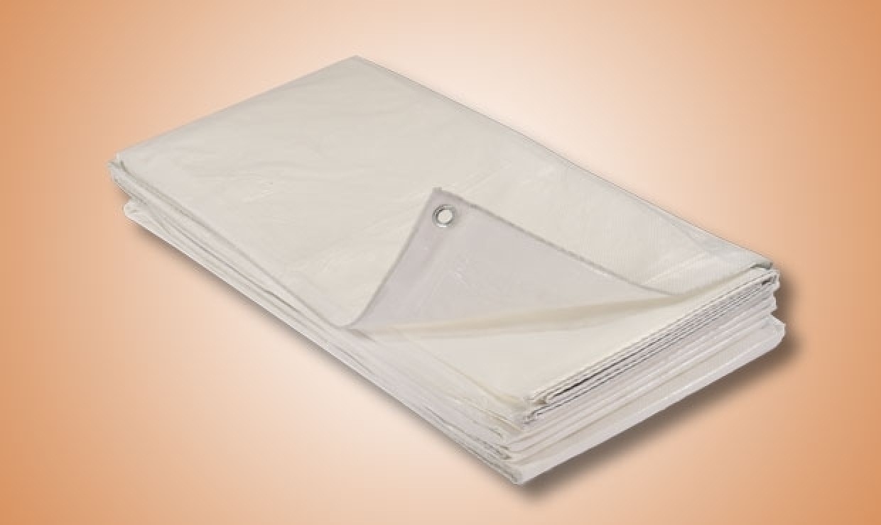 PE Fabric Tarps white, 10x12m,150g, UV1,5