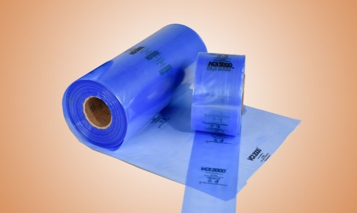 Tubular film VCI 100 mm x 200 m, 100 my blue