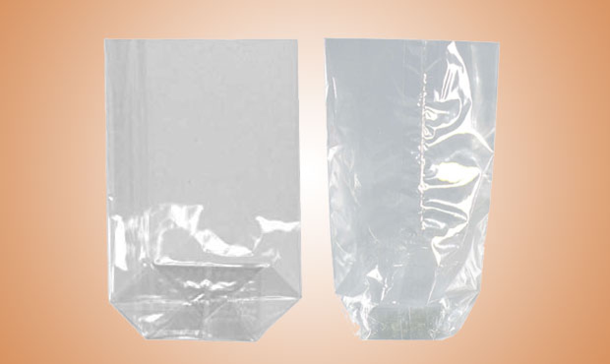 Cellophane cross-bottom bags 145+55x235mm