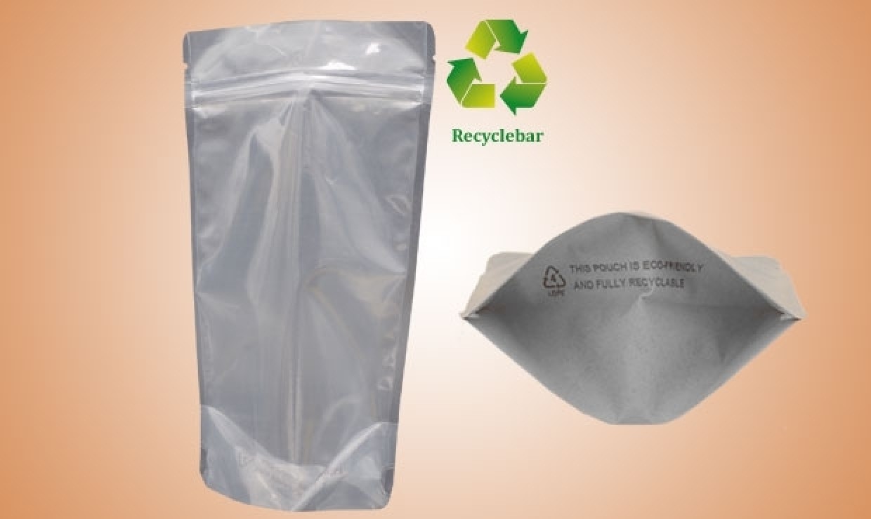 Stand-up pouch recycle 110x185+65mm, transparent