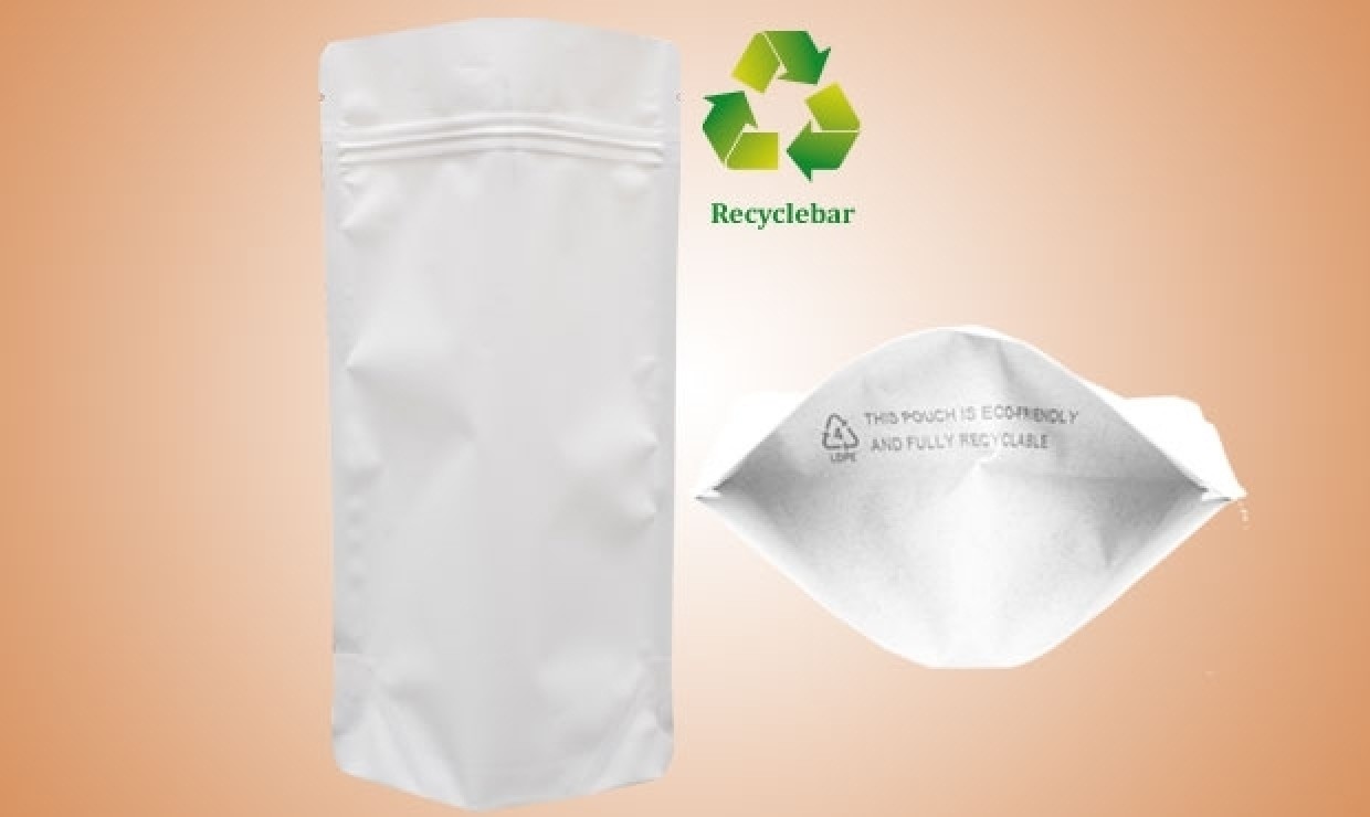 Stand-up pouch recycle 110x185+65mm, white