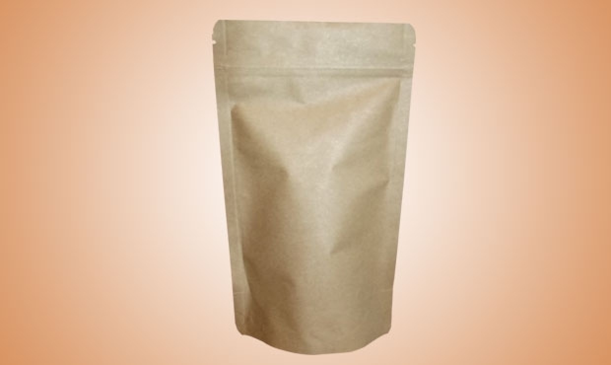 Stand-up pouch paper 130x225+70mm, brown