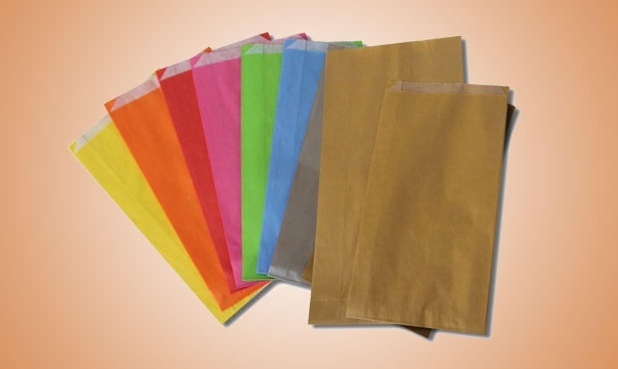 Flat paper bag 140x280mm coloured