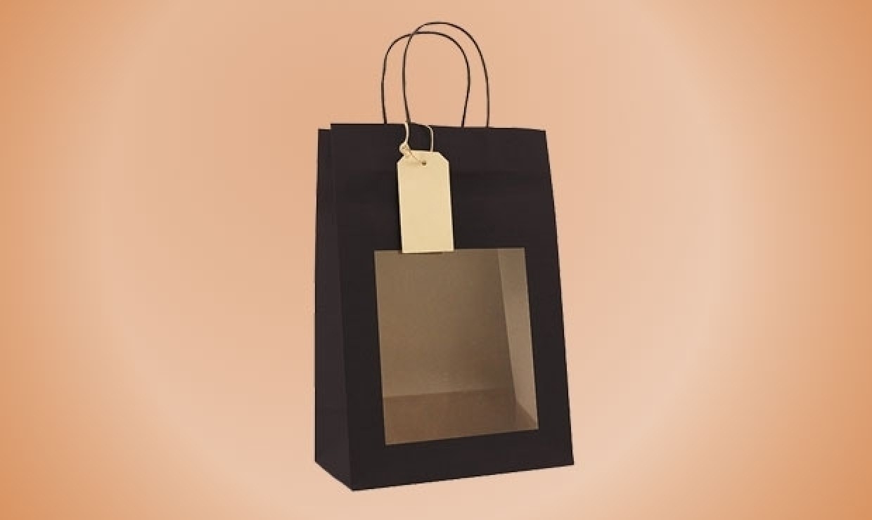 Paper gift bag 11,5+6,4x14,5cm 120g/m² black