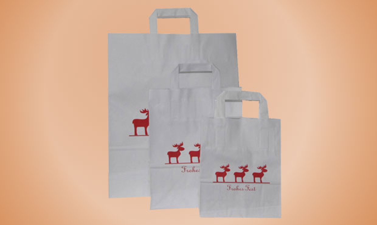 Paper bag XMAS 22+10x28cm 80g/m² motive "red moose
