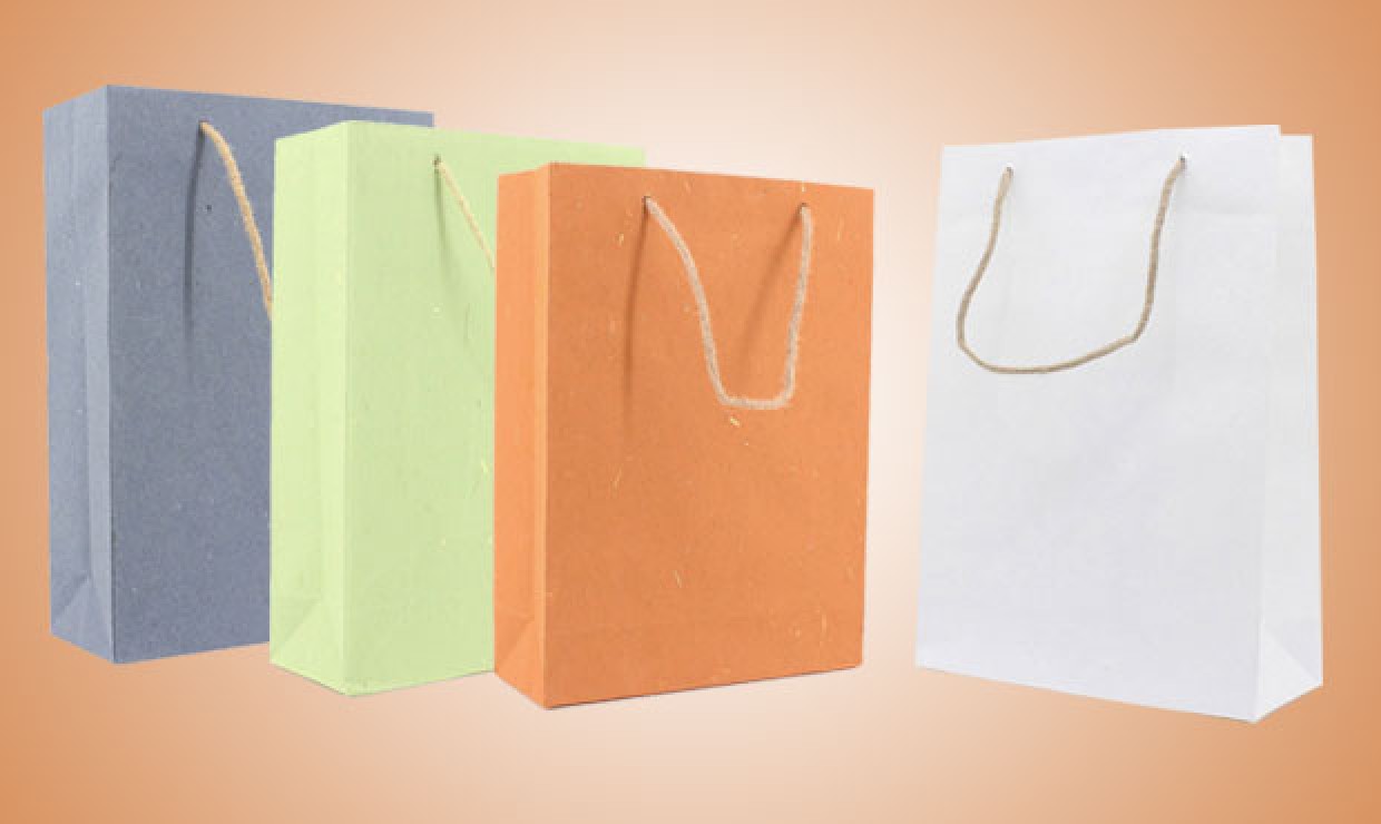 Natural fiber bag jute cord 26+10x35cm 180g/m², different colors