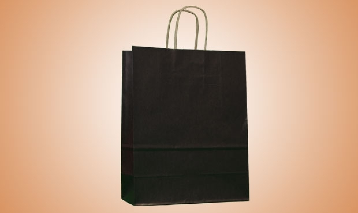 Paper bag with cord 32+12x41cm in 100g/m², colored