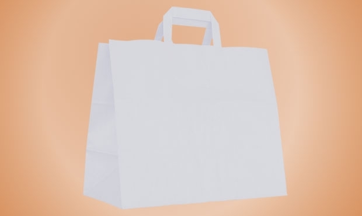 Paper bag with flat handle 32+21,5x27cm 70g/m² white