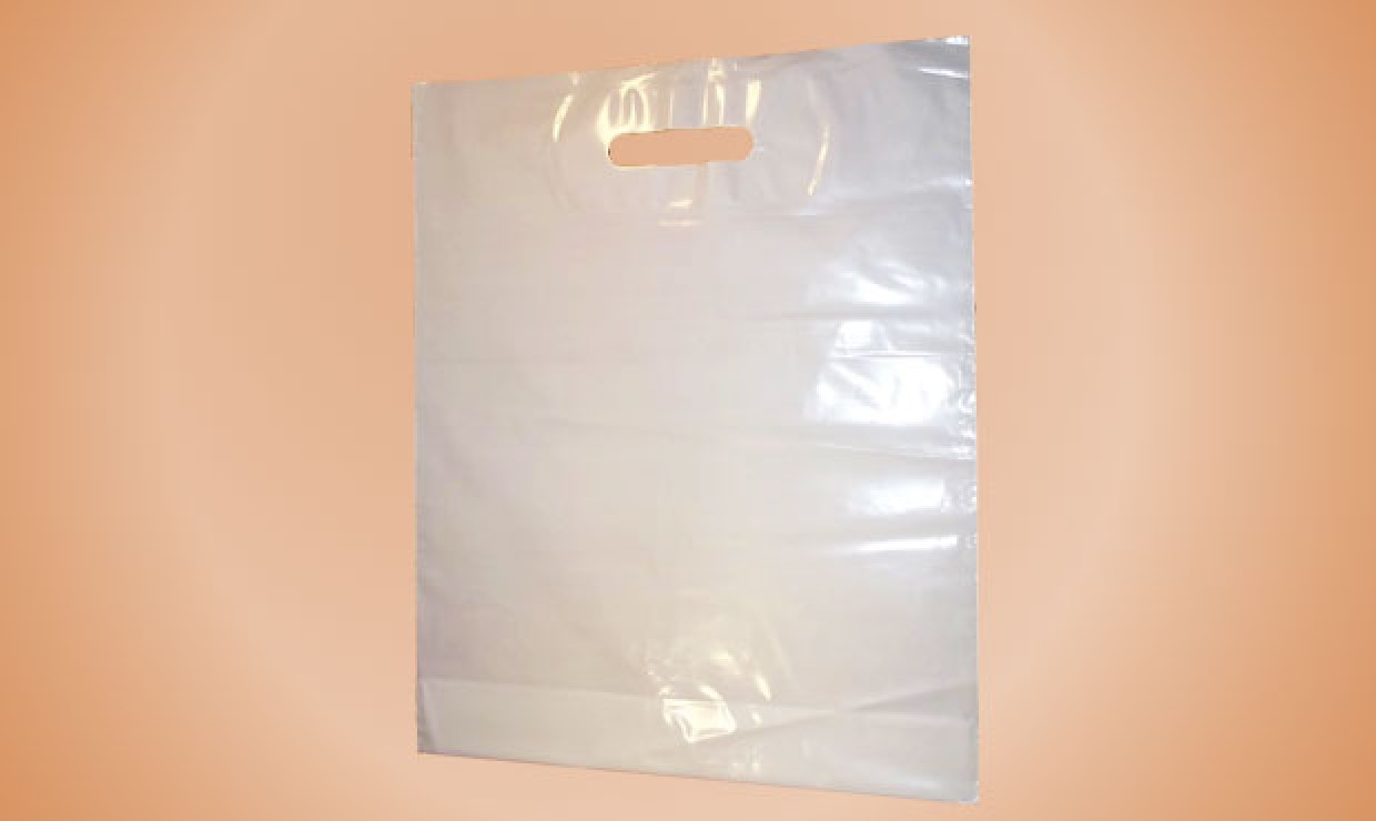 LDPE DKT carrier bags 380x450+50/50mm in 51 my transparent