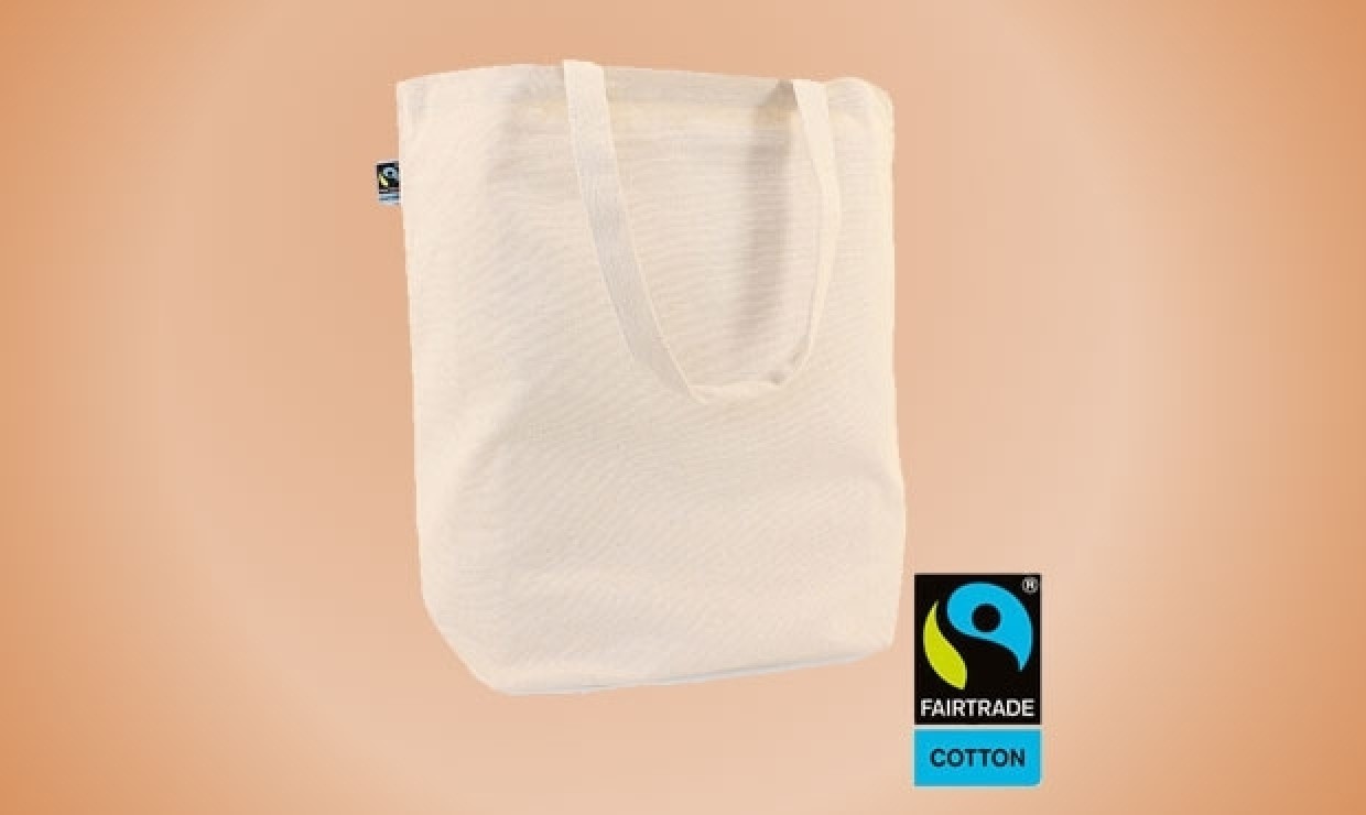 Cotton bags 41x42+2x7cm 300g/m²,Fairtrade ecru Ecru