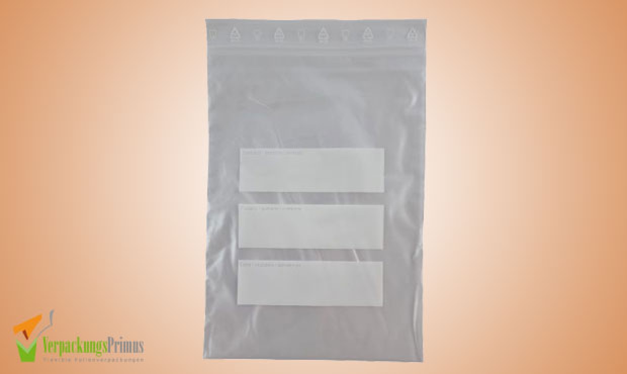 Dental bag transparent 180x250+240 mm with 3 marking strips