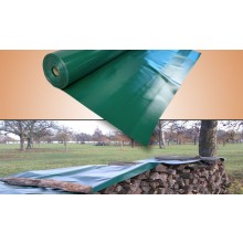PVC Holzabdeckplanen grün 1,5x10m, 600g, UV 10 mit Ösen